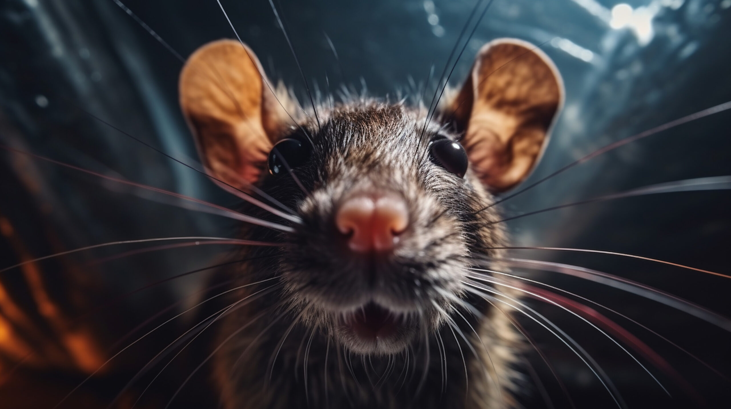 close-up of a rat's muzzle. ai generative